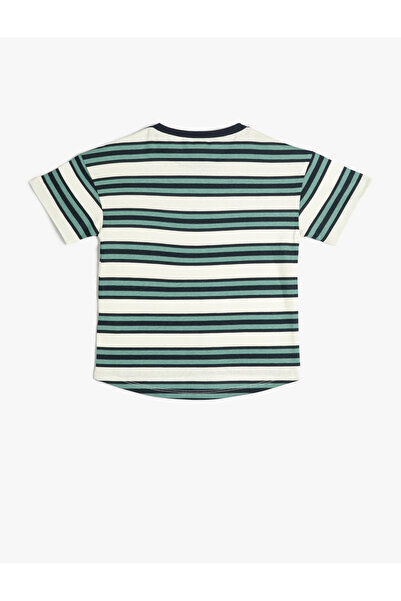 Koton T-shirt z krótkim rękawem, okrągłym dekoltem, bawełniany