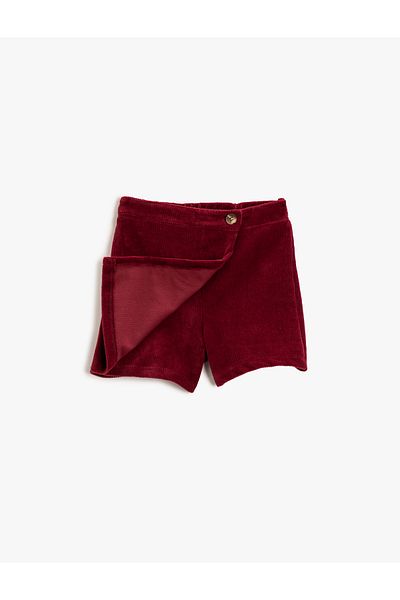 Koton Pantaloni scurti din velur de bază Fustă Button detaliată