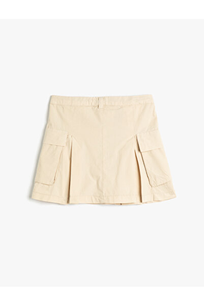 Koton Cargo Mini Skirt Pleated Side Pocket Cotton