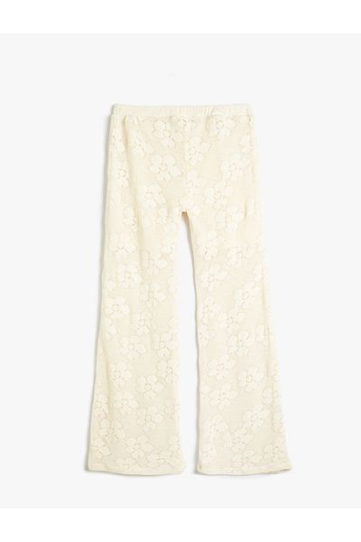 Koton Gehäkelte spanische Leggings - halbgefütterte Hose mit elastischem Bund