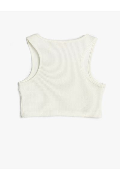 Koton Jumătate Tank Top Sport Gât rotund cu nervuri