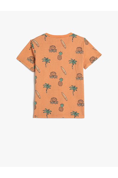 Koton T-Shirt Printed Short Sleeve Crew Neck Cotton
