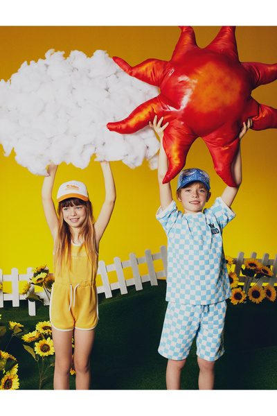 Koton Checked T-Shirt Short Sleeve Crew Neck