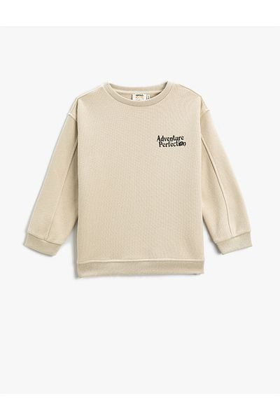 Koton Back Printed Sweatshirt Crew Neck
