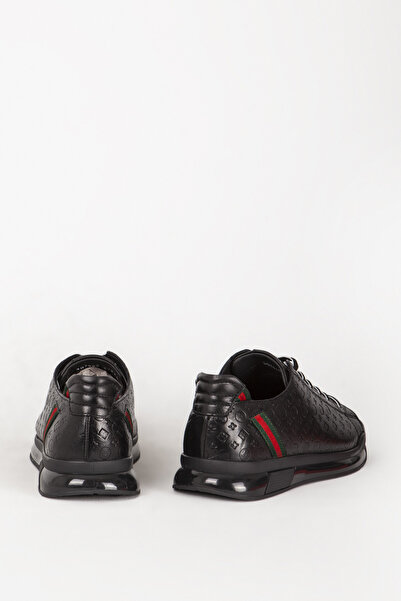 MARCOMEN 17276 Gerçek Deri Erkek Baskı Detaylı Casual Ayakkabı Siyah