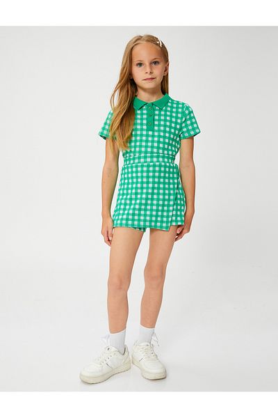 Koton Polo tričko Crop s krátkým rukávem Detailní Slim Fit