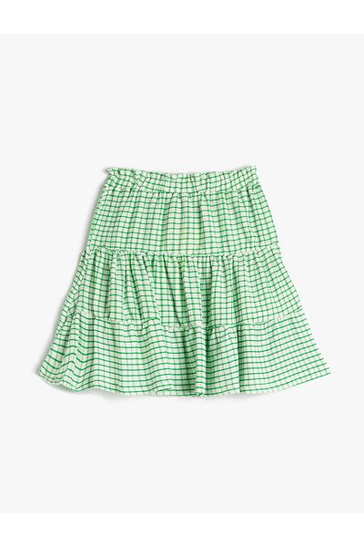 Koton Midi Skirt Frilly Layered Elastic Waist