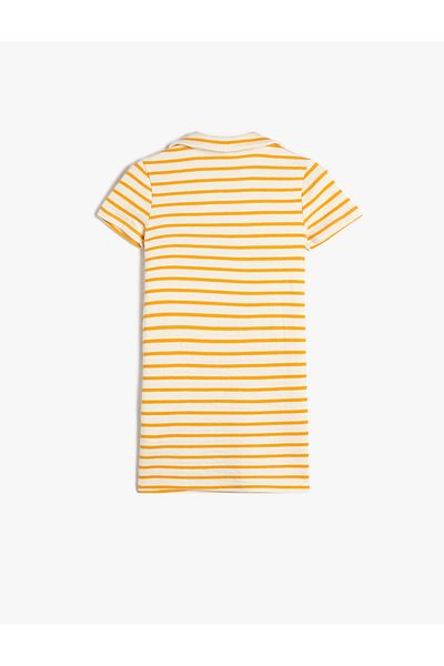 Koton Kleid Mini-Polo-Ausschnitt mit kurzen Ärmeln