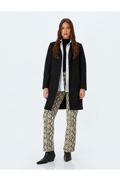 Koton Long Sleeve Buttoned Double Breasted Cashmere Coat