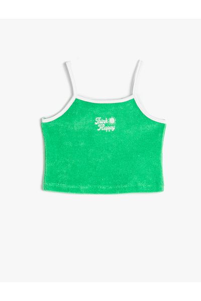Koton Athlete Crop Strap Handtuchstoff, bestickte, detaillierte Baumwolle