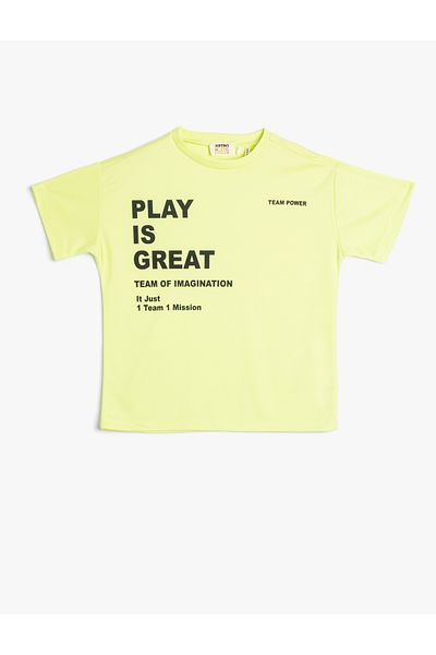Koton T-Shirt Printed Short Sleeve Crew Neck Cotton