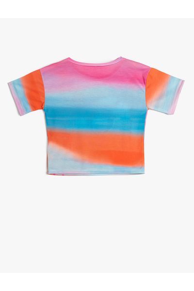 Koton Tricou cu mânecă scurtă cu decolteu rotund imprimat cu gradient