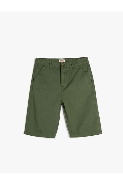 Koton Regular Waist Regular Khaki Boy's Shorts 3skb40022tw