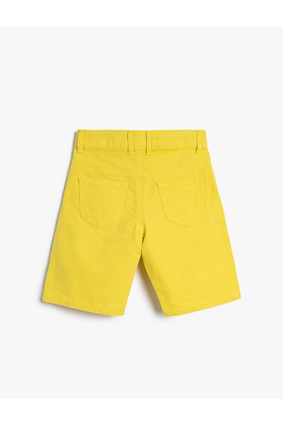 Koton Chino Shorts with Adjustable Waist Elastic Waist Pocket Cotton