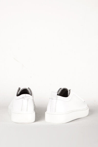 MARCOMEN Λευκά ανδρικά παπούτσια casual - Χοντρή σόλα, χωρίς κορδόνια, γνήσιο δέρμα Mc 17242