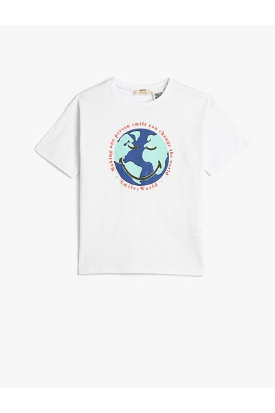 Koton Smileyworld® T-Shirt Licensed Short Sleeve Crew Neck Cotton