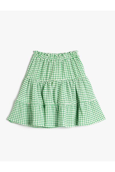 Koton Midi Skirt Frilly Layered Elastic Waist