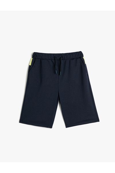 Koton Pantaloni scurți cravată în talie buzunar culoare contrast