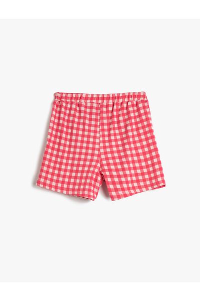 Koton Shorts Skirt Elastic Waist Checked