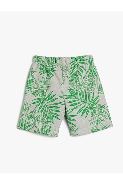 Koton Botanical Patterned Pocketed - Waist Tied Shorts