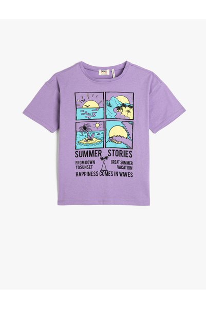 Koton T-Shirt Short Sleeve Crew Neck Printed Cotton