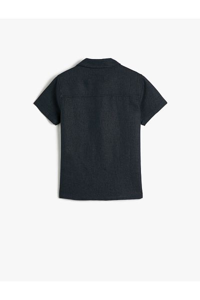 Koton Linen Shirt Short Sleeve Pocket Detailed