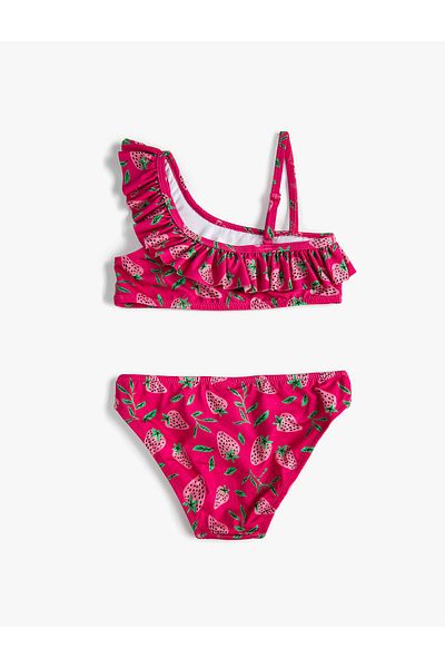 Koton One-Shoulder Ruffle Thin Strap Bikini Set