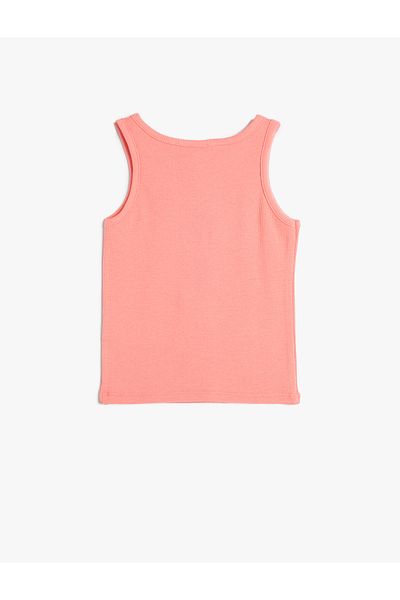 Koton Ärmelloses, bedrucktes Tanktop aus gerippter Baumwolle