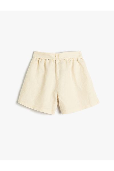 Koton Pantaloni scurți din in - curea și buzunar, talie elastică