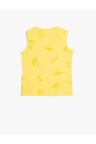 Koton Tanktop aus ärmelloser Baumwolle mit Rundhalsausschnitt