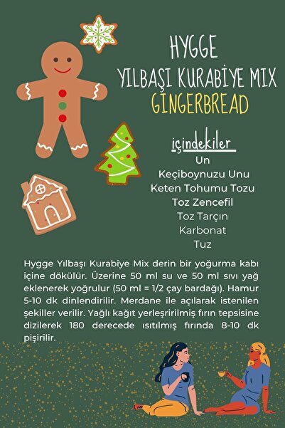 Hyggefoods Hygge Yılbaşı Kurabiye Mix - Zencefilli Kurabiye Gingerbread Süpermix Şeker Içermez Limited Edition