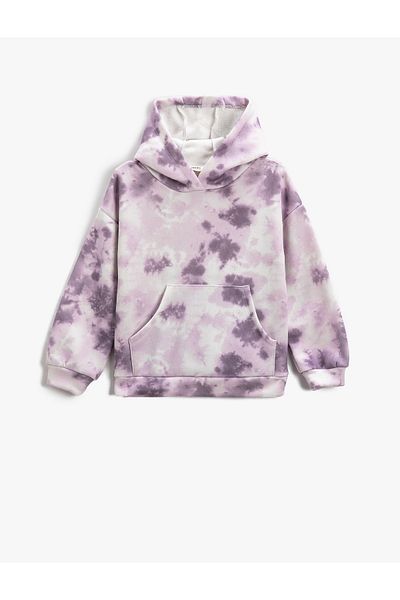 Koton Hooded Sweat Batik Patterned Kangaroo Pocket