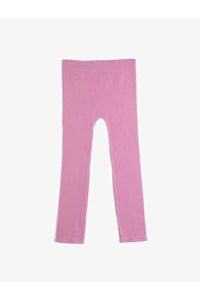 Koton Einfache gerippte Leggings mit elastischem Bund