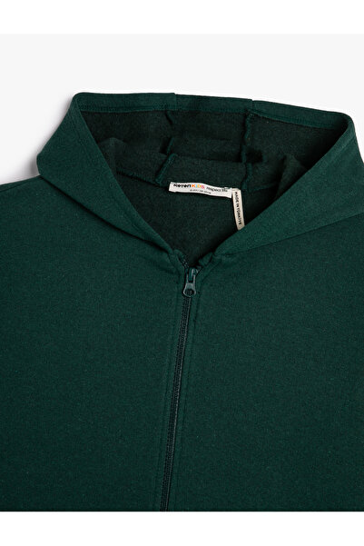 Koton Φούτερ με φερμουάρ με κουκούλα Basic τσεπάκι καγκουρό