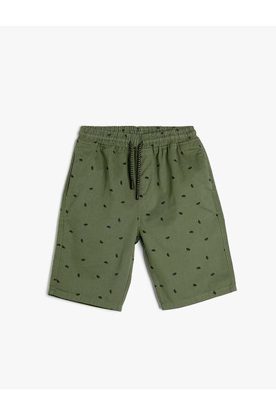 Koton Chino Shorts Tie Waist Pocket Cotton Patterned
