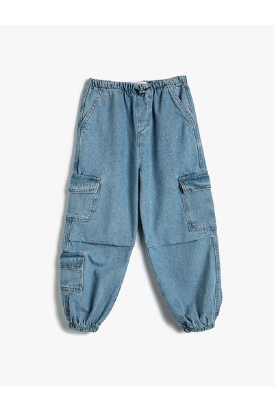 Koton Cargo-Jogger-Jeans, Baumwolle, Pattentasche, detailliert