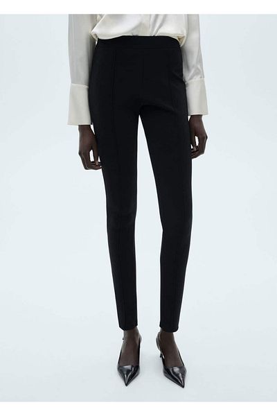 MANGO Woman Stitching Detailed Leggings
