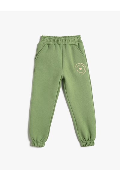 Koton Jogger-Jogginghose, erhabener Druck, detaillierte Tasche, elastischer Bund