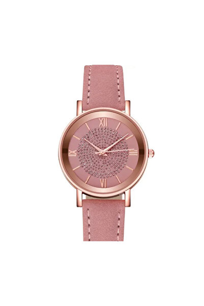 MY SUPPORT Kadın Saati Parlak Taşlı Kuvars Saati Roma Modası Analog Mat Renkl...