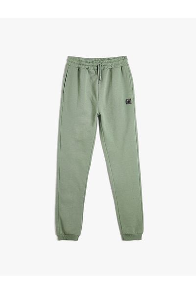 Koton Jogger Sweatpants with Pockets - Label Detail and Elastic Waist