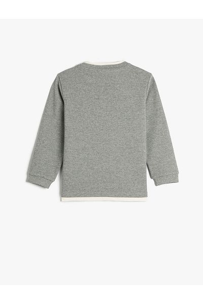 Koton Basic Sweatshirt Crew Neck Long Sleeve Soft Textured Ribbed