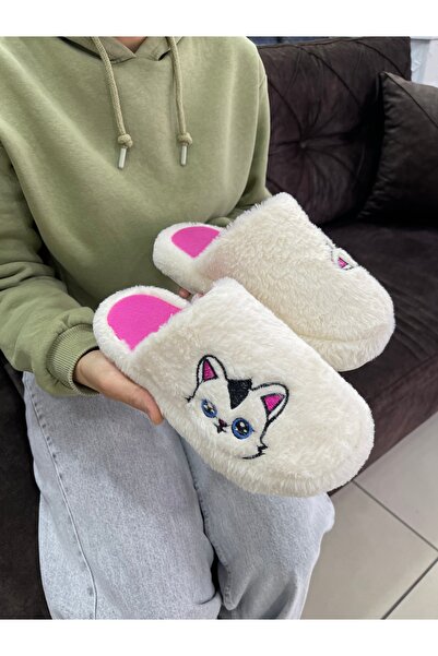 Hızlı Al Cat Figure Silent Sole Winter Home Slippers
