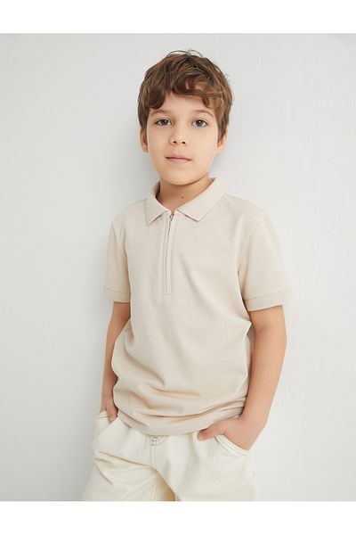 Koton Tricou de bază cu gât polo, cu mânecă scurtă, detaliat cu nasturi
