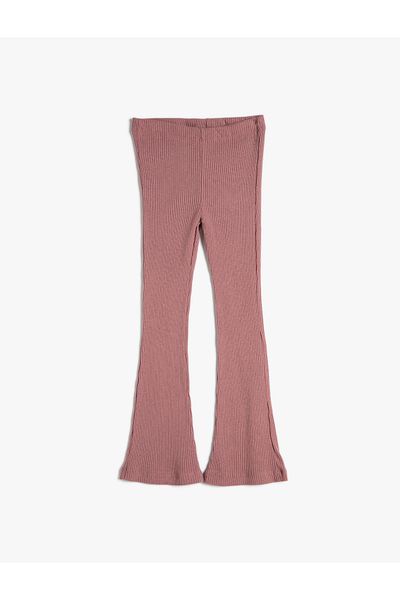 Koton Hose mit ausgestelltem Bein und geripptem, elastischem Bund