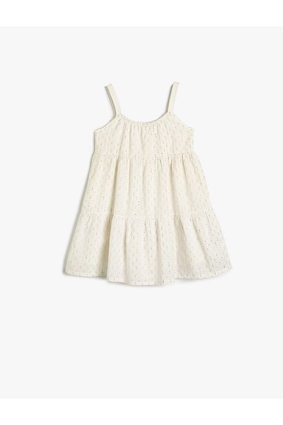 Koton Strappy Midi šaty s třpytivou vrstvenou podšívkou z bavlny