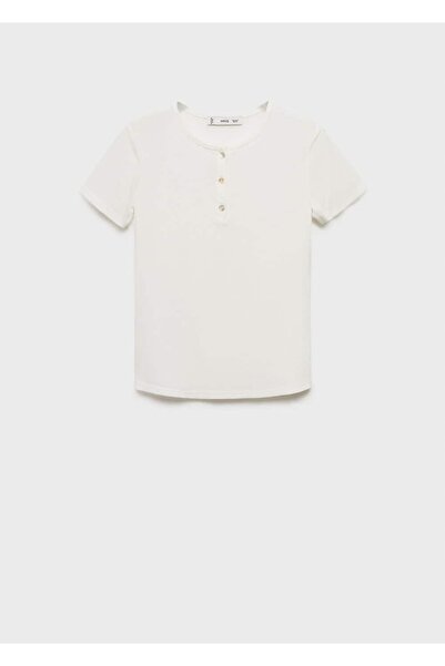 MANGO Woman Μπλουζάκι με κουμπιά Lyocell