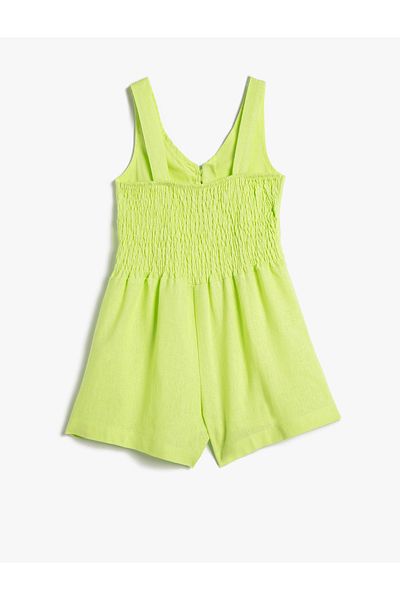 Koton Overall aus Leinenshorts mit Fensterdetail und Trägern