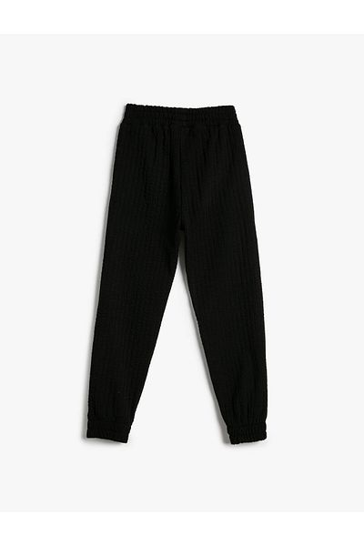 Koton Basic Jogger Sweatpants Textured Elastic Waist Pocket