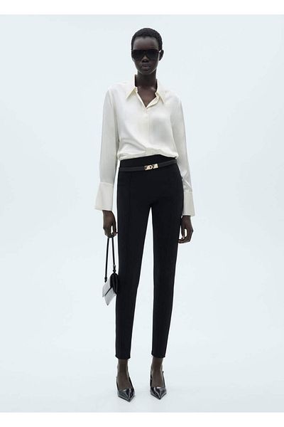 MANGO Woman Stitching Detailed Leggings