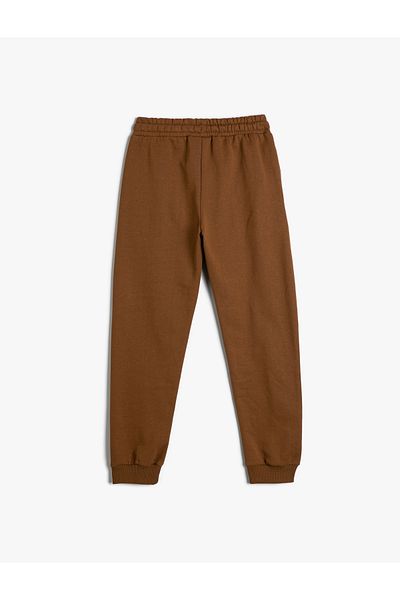 Koton Slogan Printed Jogger Sweatpants - with Pockets and Waist Laces